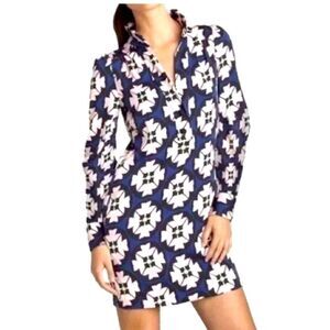 DIANE VON FURSTENBERG ATHENA CAMEO BLOSSOM STRETCH SILK LONG SLEEVE DRESS SZ 4